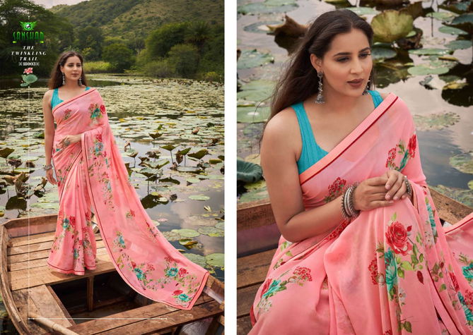 Sanskar Sadgi Casual Daily Wear Georgette Printed Saree Collection